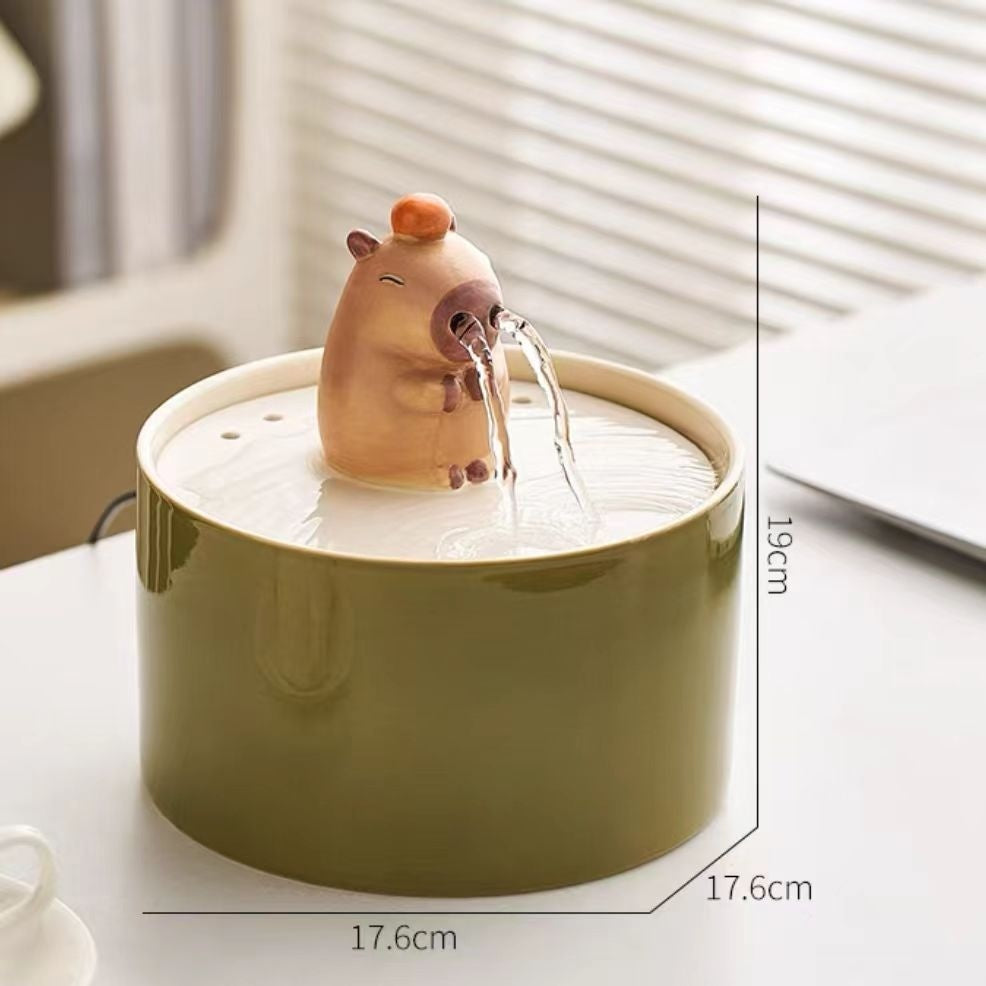 Capabala Flowing Water Ornaments Pet Ceramic Water Fountain