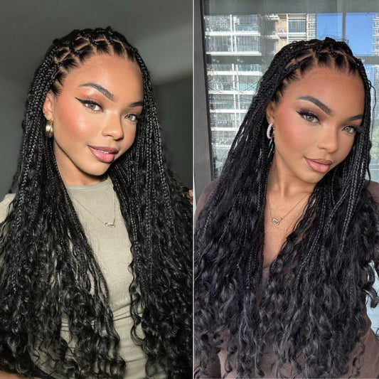 💖Real Scalp Knotless Braided Wig – Lightweight Fit-