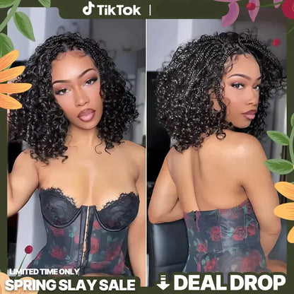 Hurry! 72% OFF✨13x6 HD Lace Wig Glueless Wear & Go 12” Boho Braids Water Wave Pre-Cut Lace Wig – Premium Fiber, Beginner Friendly