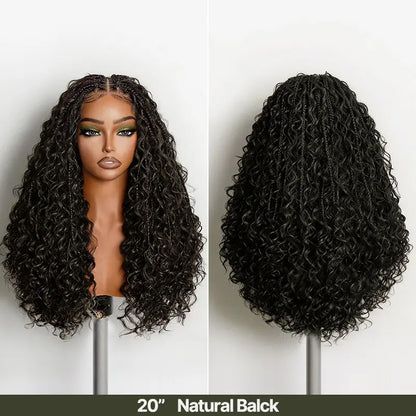 ✨Glueless Boho Braids Water Wave Wig
