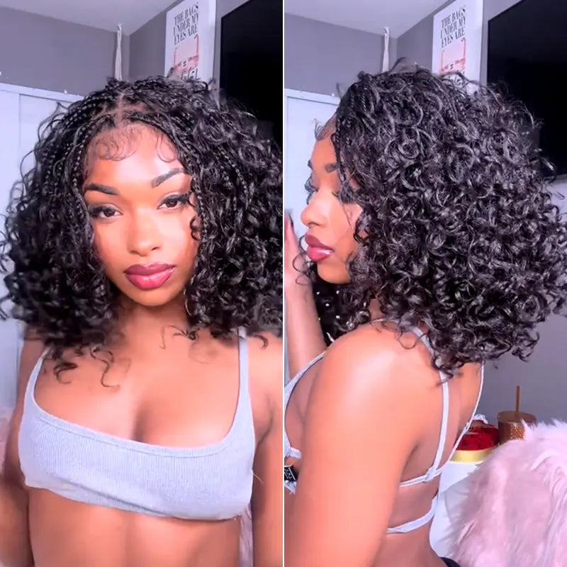 ✨Glueless Boho Braids Water Wave Wig