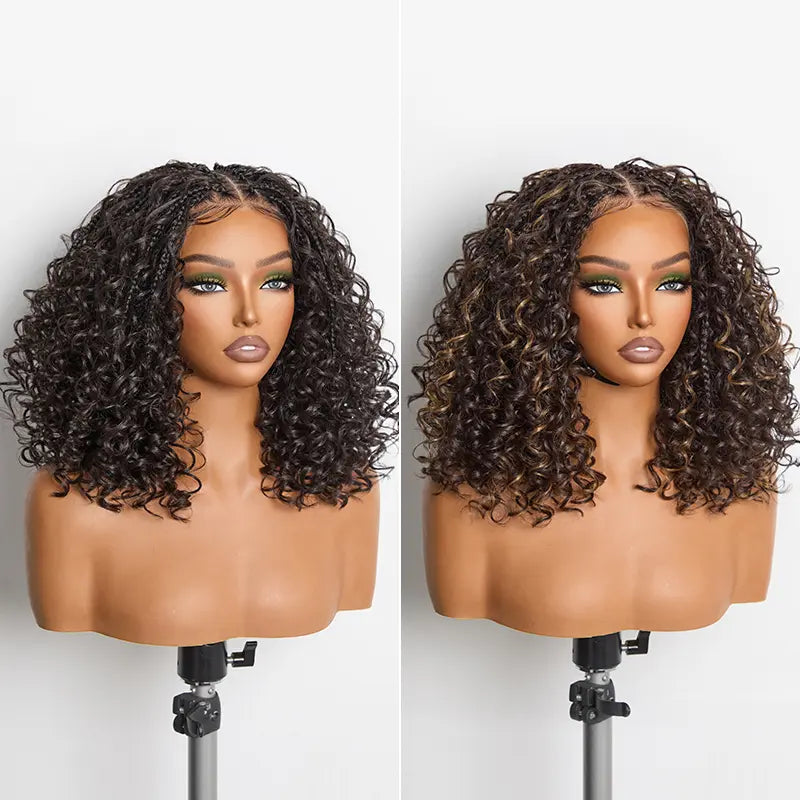 ✨Glueless Boho Braids Water Wave Wig