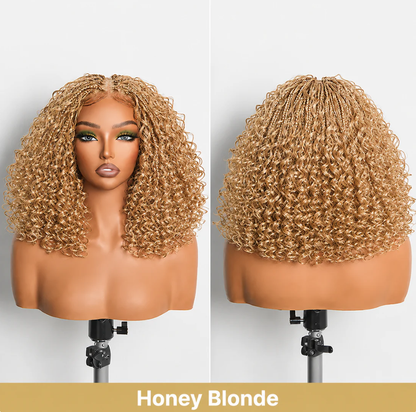 Hurry! 72% OFF✨13x6 HD Lace Wig Glueless Wear & Go 12” Boho Braids Water Wave Pre-Cut Lace Wig – Premium Fiber, Beginner Friendly