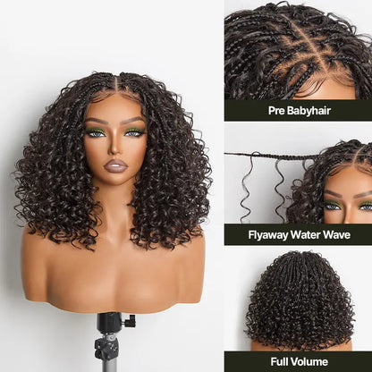 ✨Glueless Boho Braids Water Wave Wig