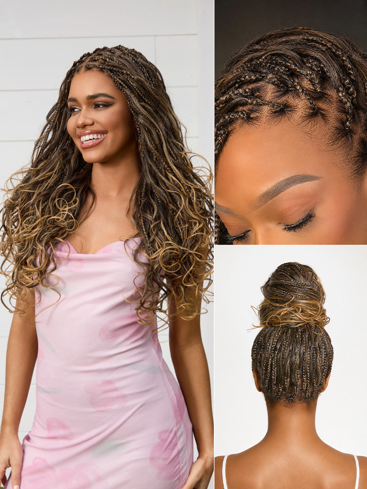 💖Real Scalp Knotless Braided Wig – Lightweight Fit-