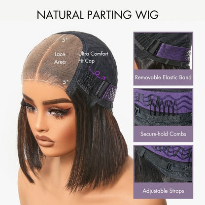 ✨ Glueless Short Layered 5x5 Closure Pre-Cut Lace Wig