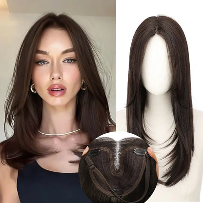 ☀️ Hot Weather? Try This Breathable Hair Solution-Natural-Looking Hair Topper for Women