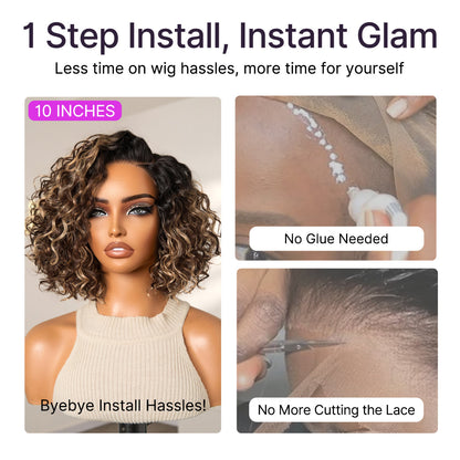 ✨Ready-to-Go Glueless Curly Bob Wig