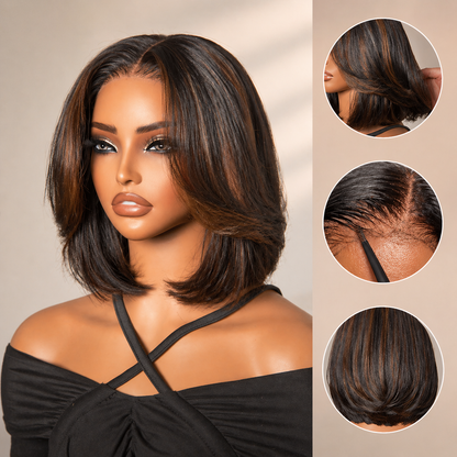 ✨ Glueless Short Layered 5x5 Closure Pre-Cut Lace Wig