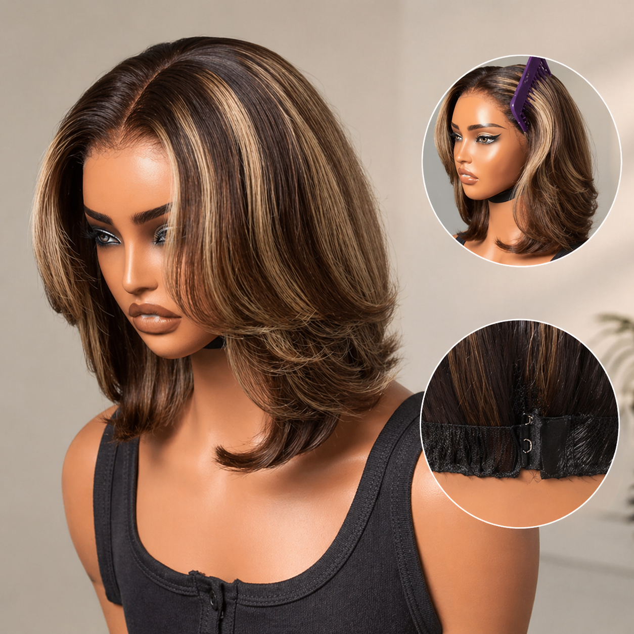 ✨ Glueless Short Layered 5x5 Closure Pre-Cut Lace Wig