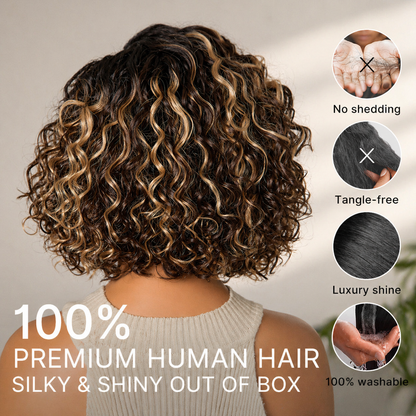 🔥Final Hours—Up to 90% Off-Ready-to-Wear Glueless Curly Bob Wig
