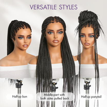 💖Real Scalp Knotless Braided Wig – Lightweight Fit-