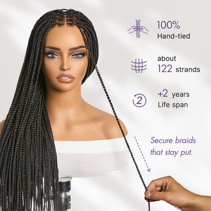 💖Real Scalp Knotless Braided Wig – Lightweight Fit-