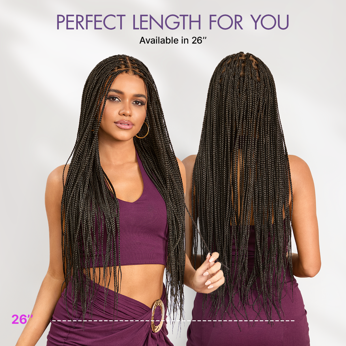 💖Real Scalp Knotless Braided Wig – Lightweight Fit-