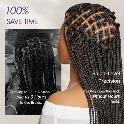 💖Real Scalp Knotless Braided Wig – Lightweight Fit-