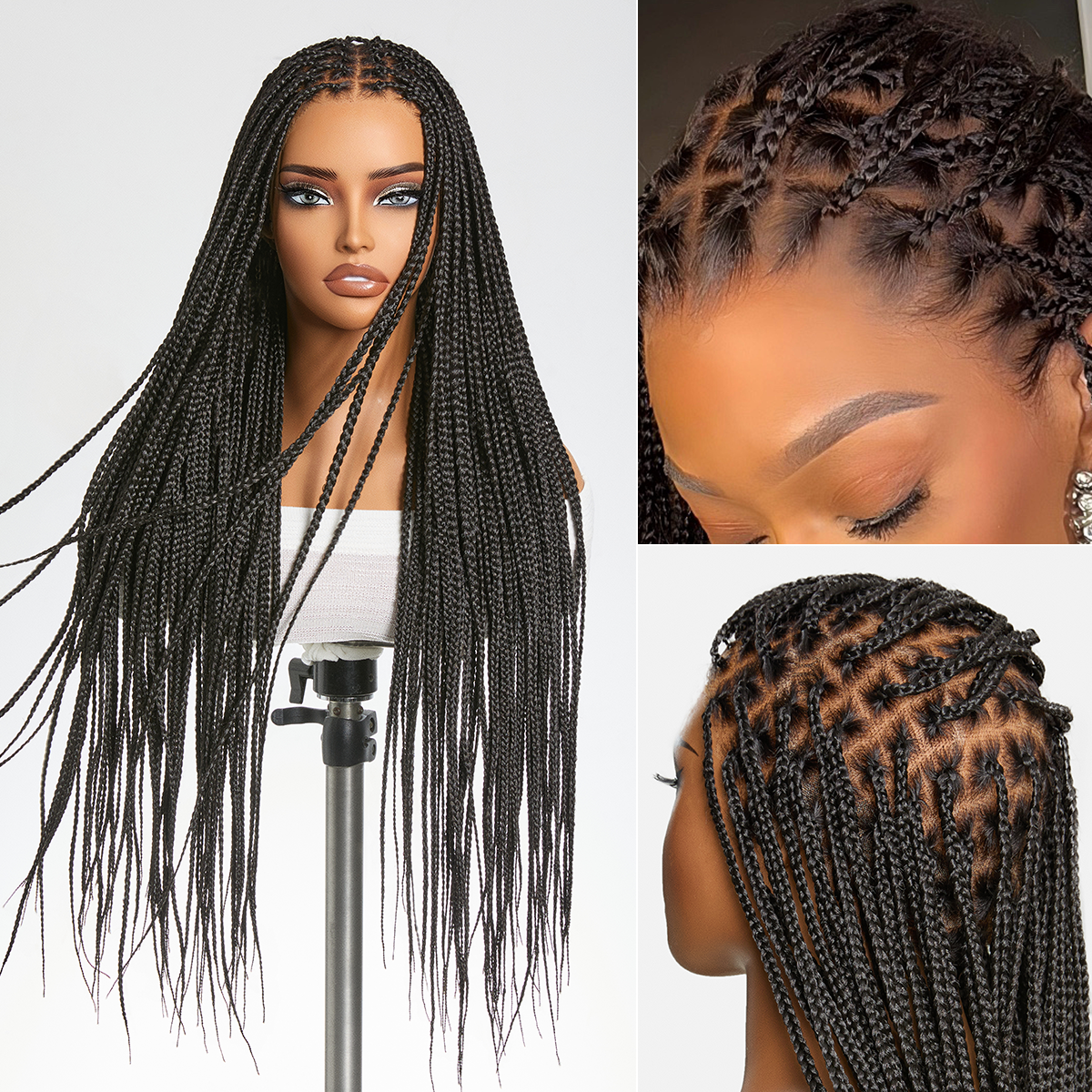 💖Real Scalp Knotless Braided Wig – Lightweight Fit-