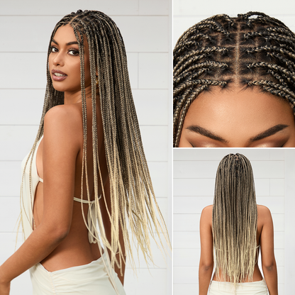 💖Real Scalp Knotless Braided Wig – Lightweight Fit-