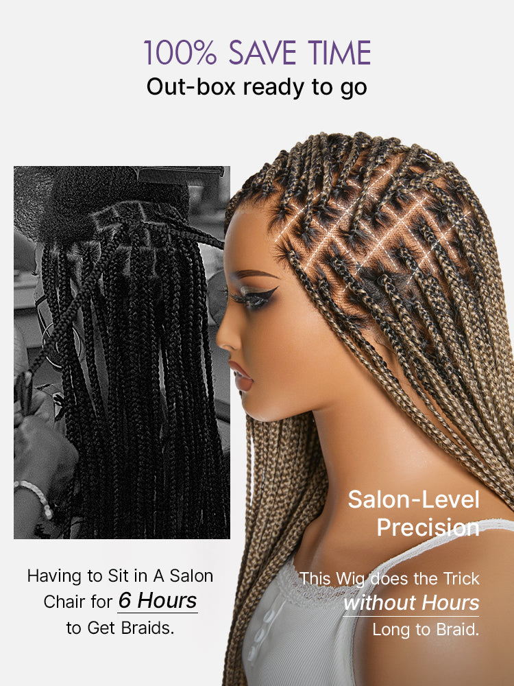 🔥Last Day: 58% Off🔥 Salon Braids HD Lace Knotless Wig ✨