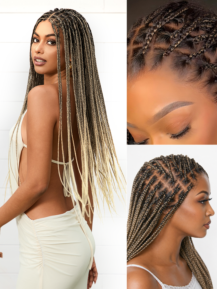 💖Real Scalp Knotless Braided Wig – Lightweight Fit-