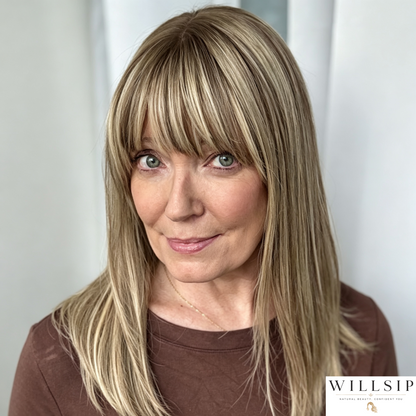 Human Hair Topper with Bangs | Hair Piece for Thinning Hair