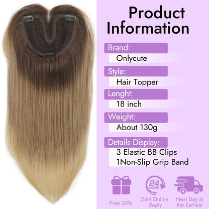 ☀️ Hot Weather? Try This Breathable Hair Solution-Natural-Looking Hair Topper for Women
