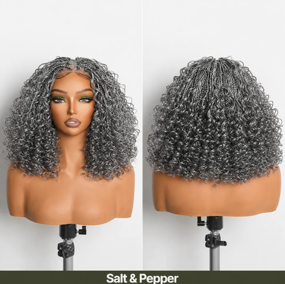 ⚠️ Hurry! 72% OFF✨13x6 HD Lace Wig Glueless Wear & Go 12” Boho Braids Water Wave Pre-Cut Lace Wig – Premium Fiber, Beginner Friendly