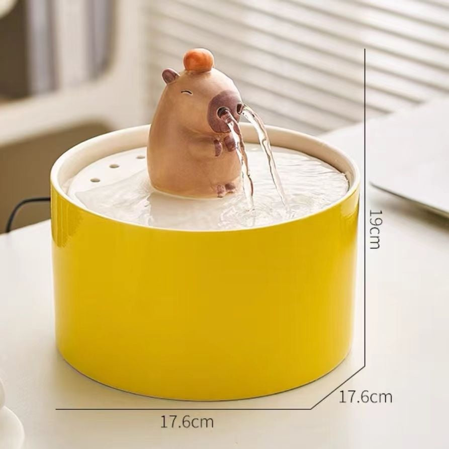 Capabala Flowing Water Ornaments Pet Ceramic Water Fountain