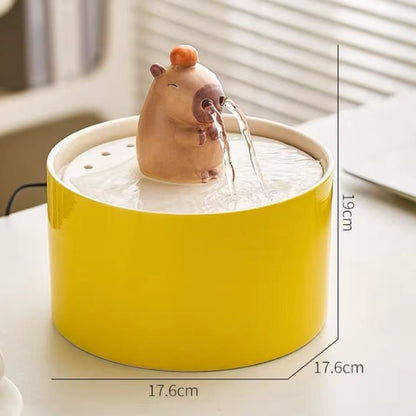 Capabala Flowing Water Ornaments Pet Ceramic Water Fountain