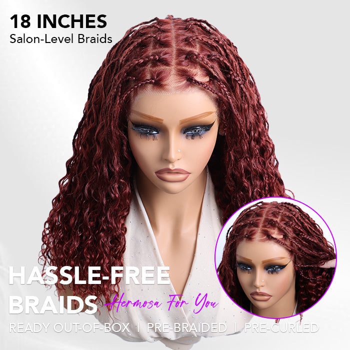 ✨ Glueless HD Lace Boho Braids Human Hair Wig – Natural Goddess Curls