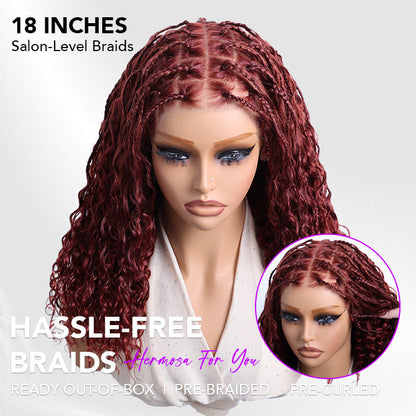 ✨ Glueless HD Lace Boho Braids Human Hair Wig – Natural Goddess Curls