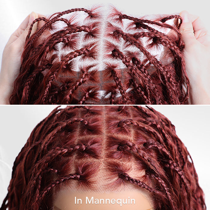 ✨ Glueless HD Lace Boho Braids Human Hair Wig – Natural Goddess Curls