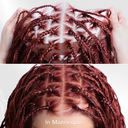 ✨ Glueless HD Lace Boho Braids Human Hair Wig – Natural Goddess Curls