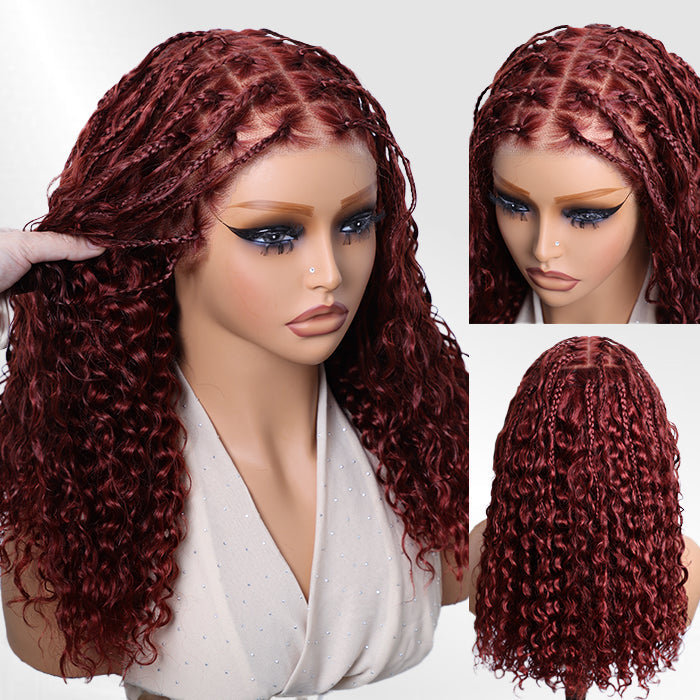 ✨ Glueless HD Lace Boho Braids Human Hair Wig – Natural Goddess Curls