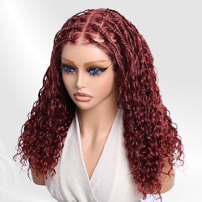 ✨ Glueless HD Lace Boho Braids Human Hair Wig – Natural Goddess Curls