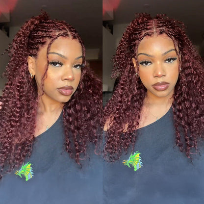✨ Glueless HD Lace Boho Braids Human Hair Wig – Natural Goddess Curls