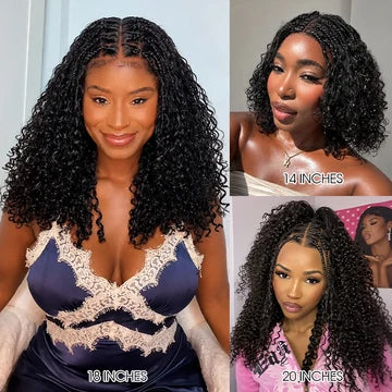 ✨ Glueless HD Lace Boho Braids Human Hair Wig – Natural Goddess Curls