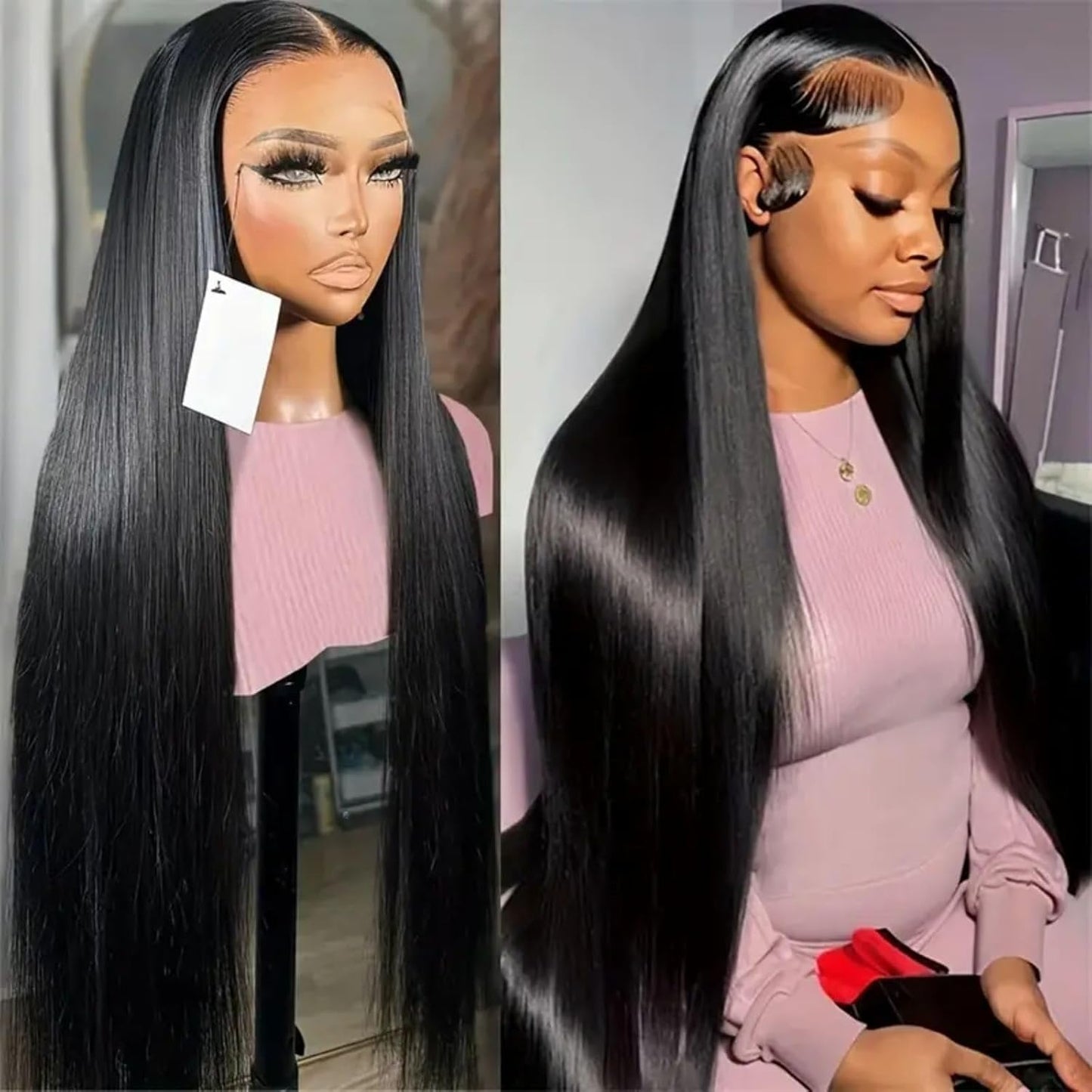 Final Hours – Up to 79% Off🌷💥Straight HD Transparent Lace Front Wigs Human Hair