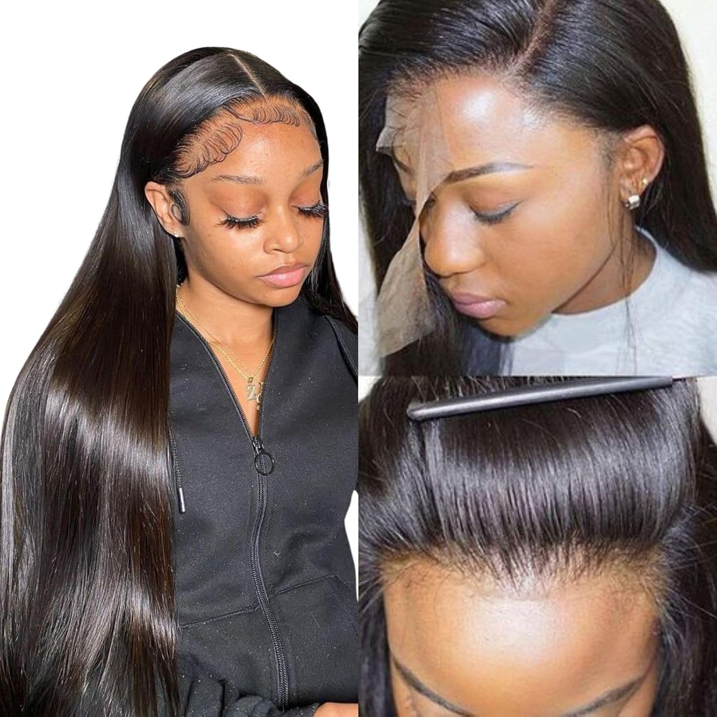 Final Hours – Up to 79% Off🌷💥Straight HD Transparent Lace Front Wigs Human Hair