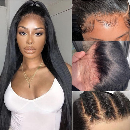 Final Hours – Up to 79% Off🌷💥Straight HD Transparent Lace Front Wigs Human Hair