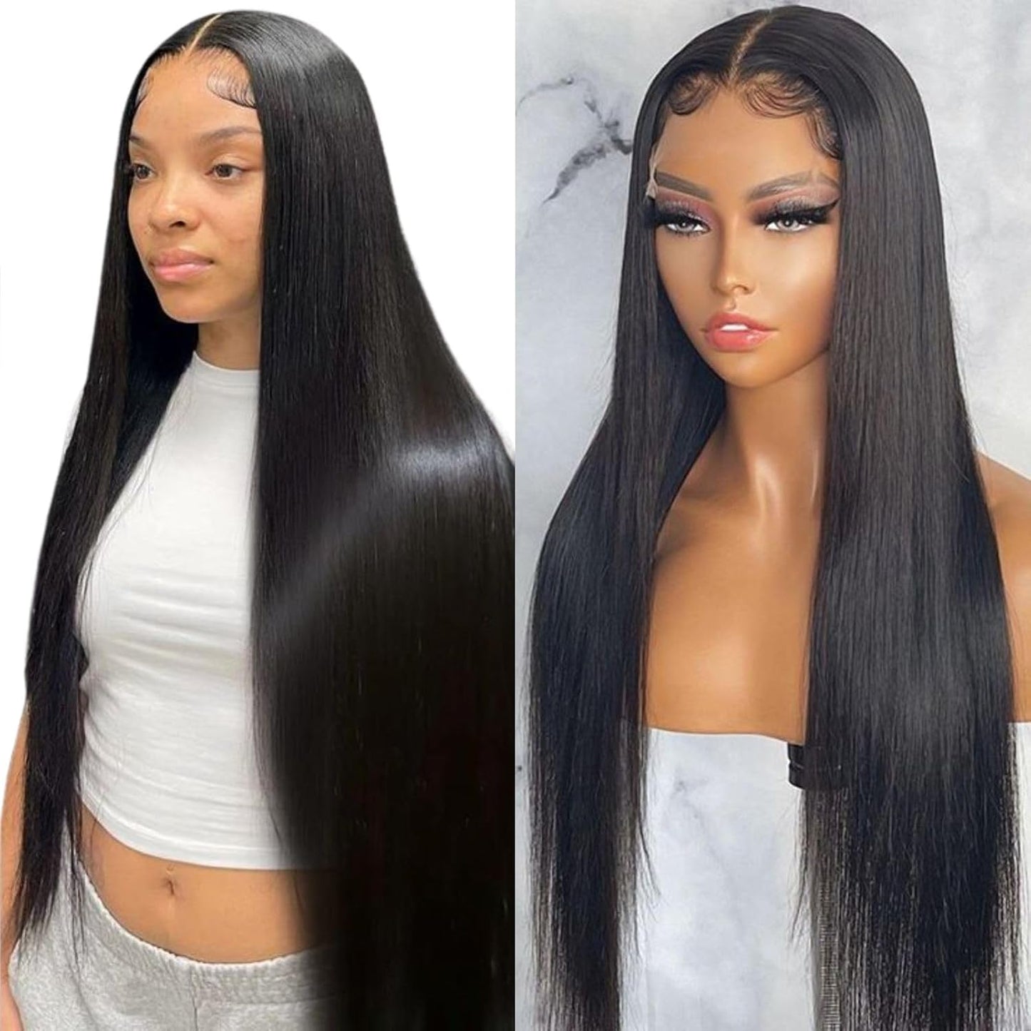 Final Hours – Up to 79% Off🌷💥Straight HD Transparent Lace Front Wigs Human Hair