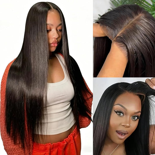 Final Hours – Up to 79% Off🌷💥Straight HD Transparent Lace Front Wigs Human Hair