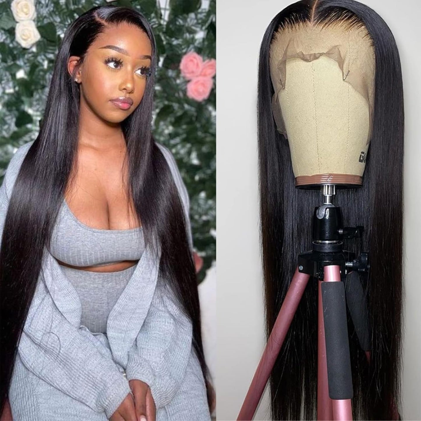 Final Hours – Up to 79% Off🌷💥Straight HD Transparent Lace Front Wigs Human Hair