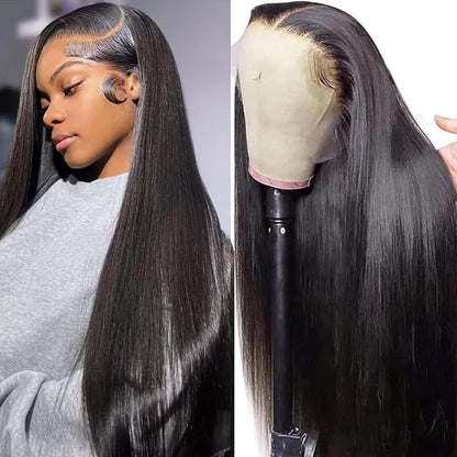 Final Hours – Up to 79% Off🌷💥Straight HD Transparent Lace Front Wigs Human Hair