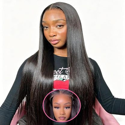 Final Hours – Up to 79% Off🌷💥Straight HD Transparent Lace Front Wigs Human Hair