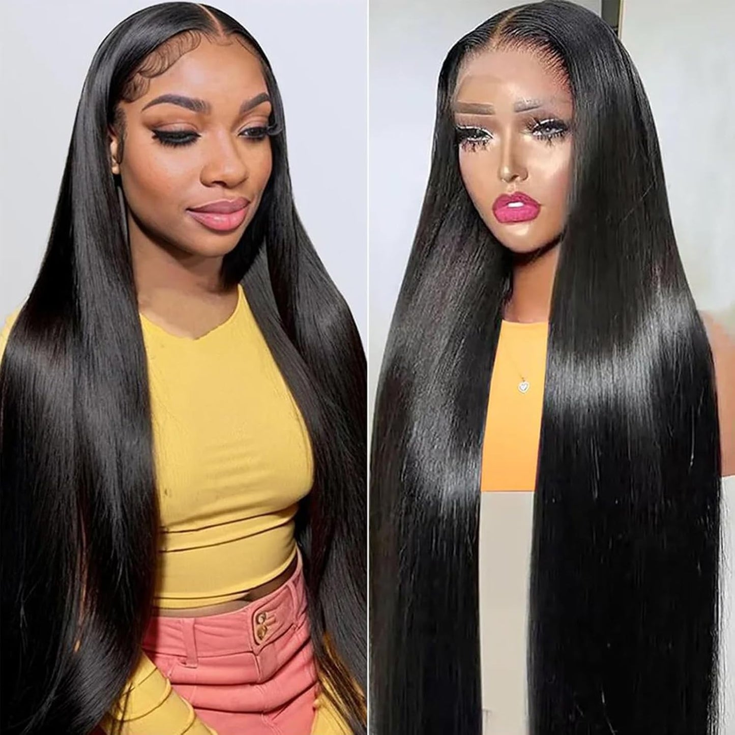 Final Hours – Up to 79% Off🌷💥Straight HD Transparent Lace Front Wigs Human Hair