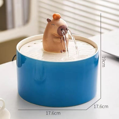 Capabala Flowing Water Ornaments Pet Ceramic Water Fountain
