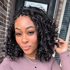 Braided Glueless Wig Drawstring Cap 13x6 HD Lace Front Knotless Boho Curls Human Hair Wigs