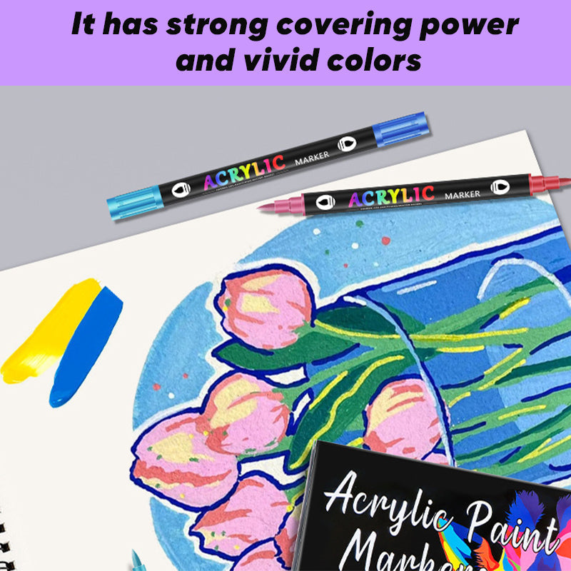🌈Hot Sale Deals🖌️Dual Tip Acrylic Paint Pen Marker✨🎨