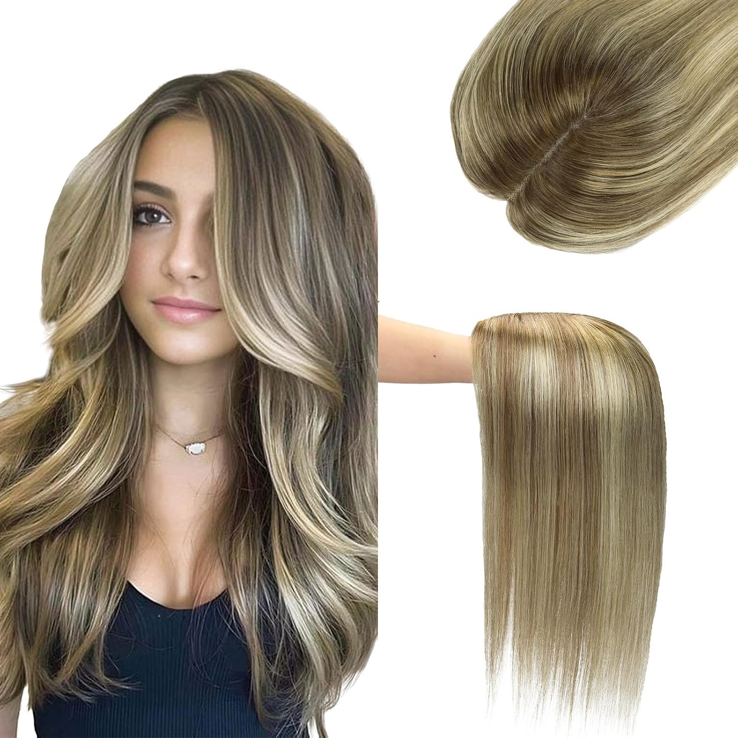 ☀️ Hot Weather? Try This Breathable Hair Solution-Natural-Looking Hair Topper for Women