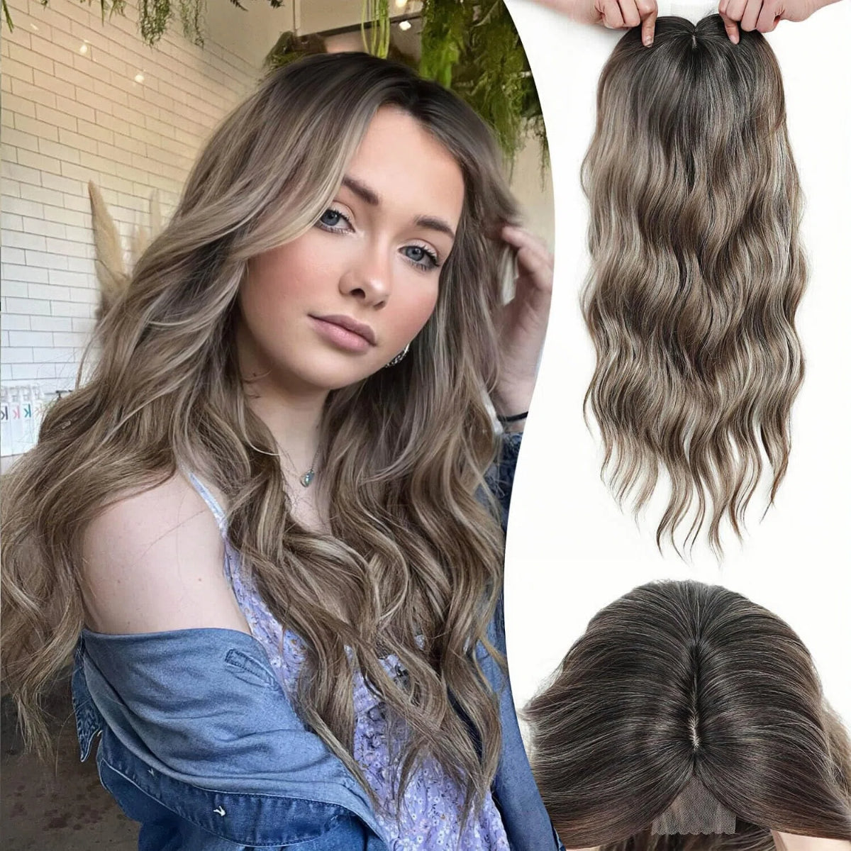 ⚡ Final Hours –🌷2026 New Lightweight & Breathable Wavy Hair Topper